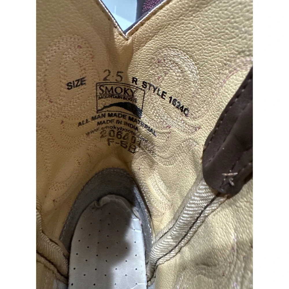 SMOKY‎ MOUNTAIN GIRLS' MONTEREY WESTERN BOOTS - ROUND TOE Size 2.5